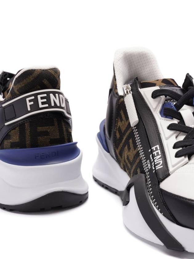 Fendi Flow FF Jacquard Leather Running Low Top Sneakers Black