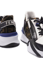 Fendi Flow FF Jacquard Leather Running Low Top Sneakers Black