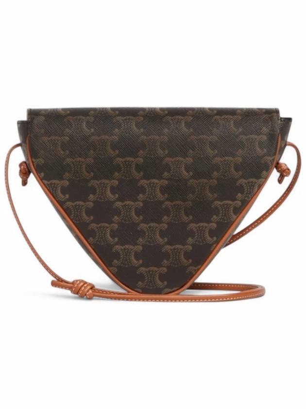 CELINE Triangle Crossbody Bag in Triomphe Canvas Tan