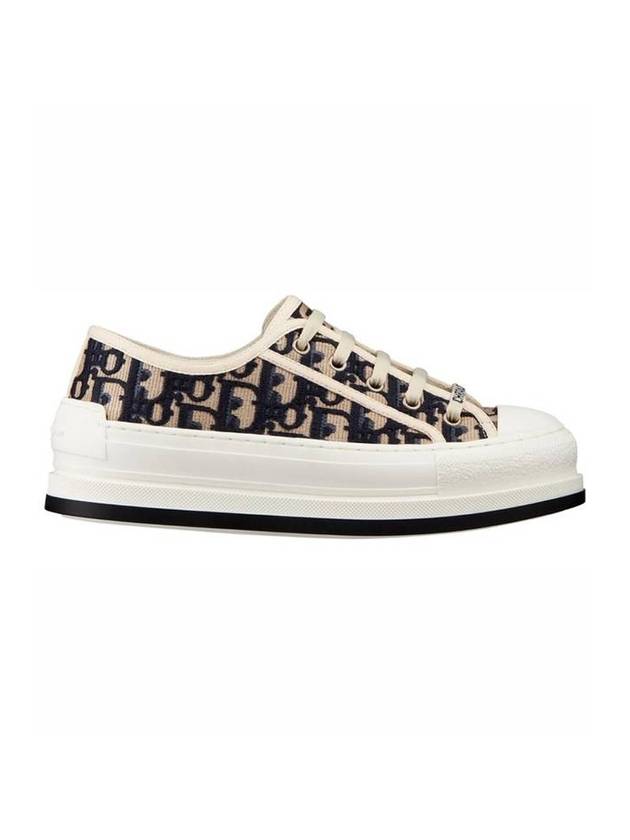 Walk'n' Platform Oblique Embroidered Low Top Sneakers Deep Blue Dior