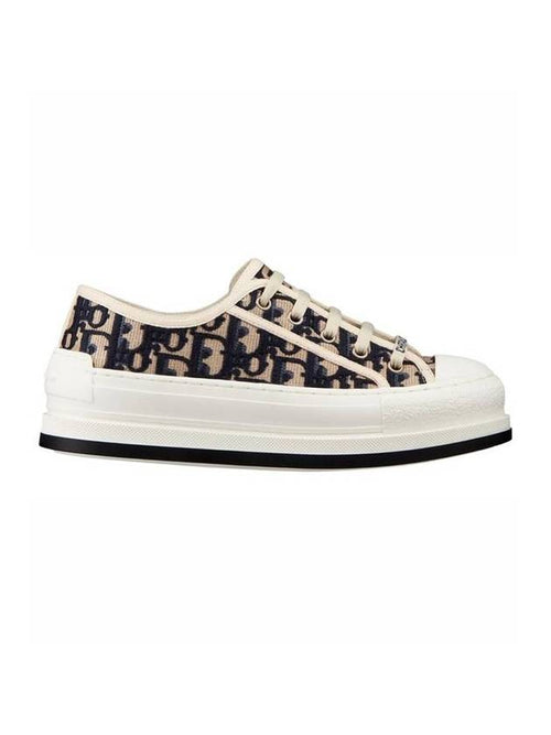 Walk'n' Platform Oblique Embroidered Low Top Sneakers Deep Blue Dior