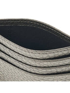 Fendi FF Baguette Logo Leather Card Wallet Grey
