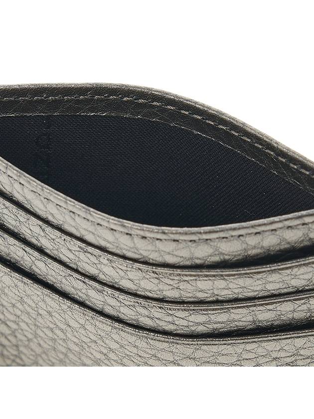 Fendi FF Baguette Logo Leather Card Wallet Grey