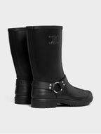 CELINE Mid  Rain Boots In Rubber And Calfskin Black