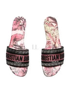 Dway Toile de Jouy Voyage Slippers Indie Pink Dior