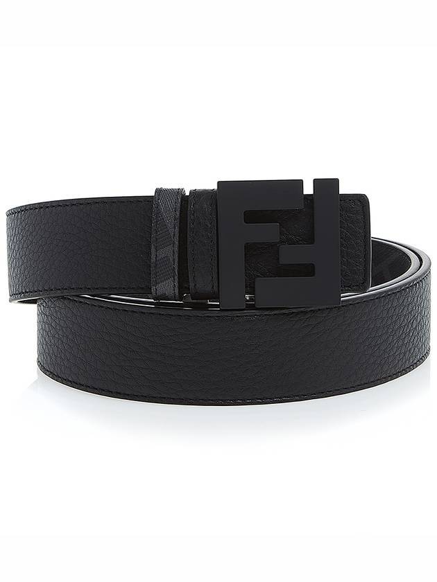 Fendi Men's Logo Double Sided Casual Leather Belt Black
