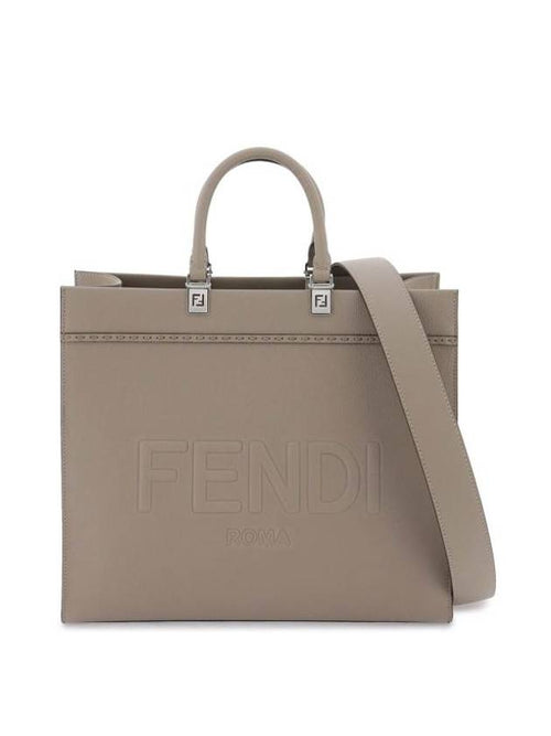 Fendi Sunshine Medium Leather Tote Bag Beige