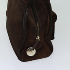 CELINE Hand Bag Suede Brown  80059