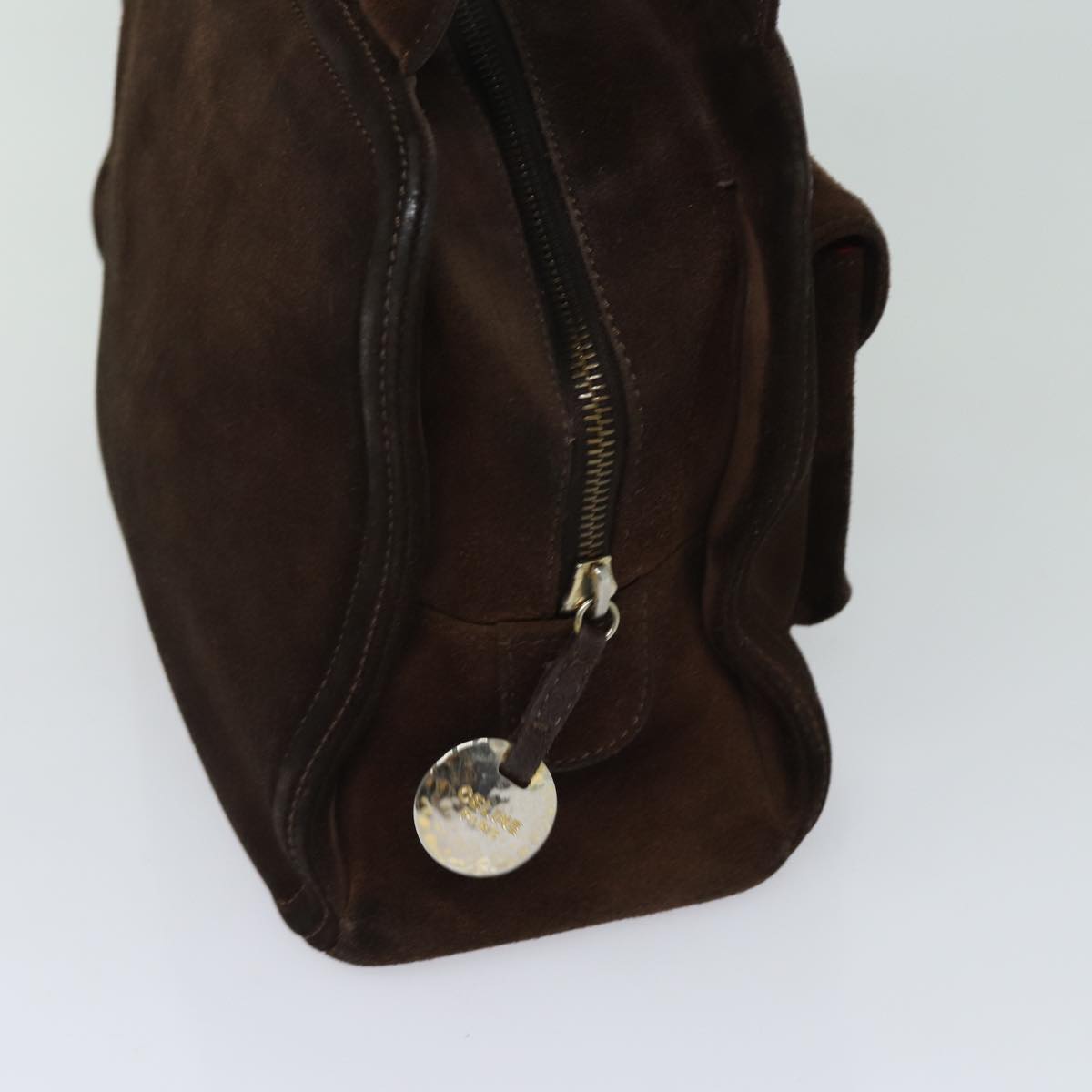 CELINE Hand Bag Suede Brown  80059