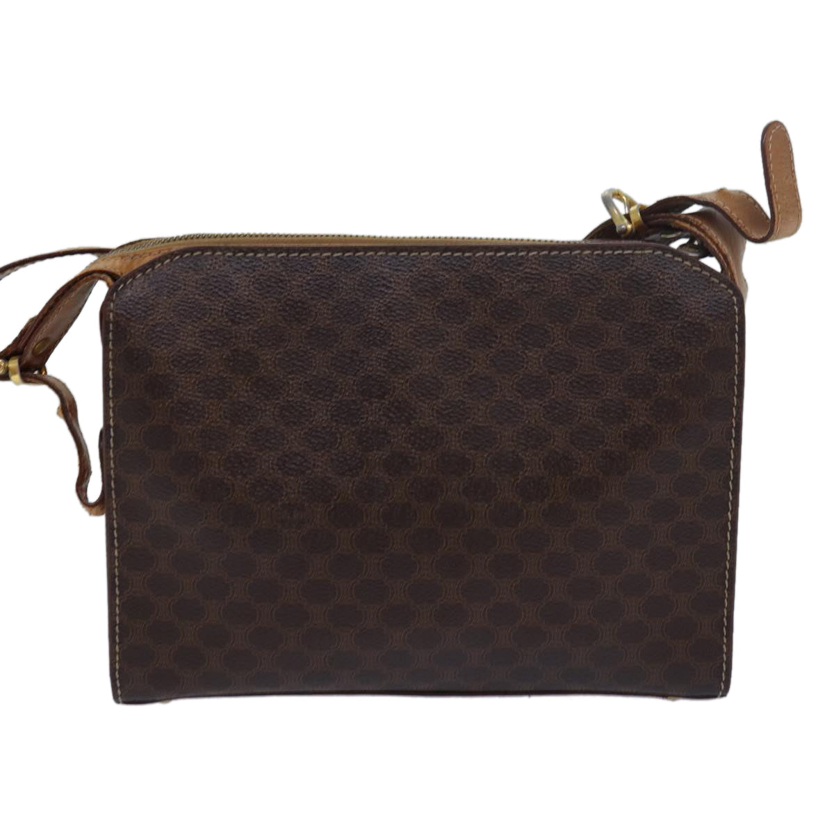 CELINE Macadam Canvas Shoulder Bag Brown  80063