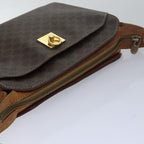 CELINE Macadam Canvas Shoulder Bag Brown  80063