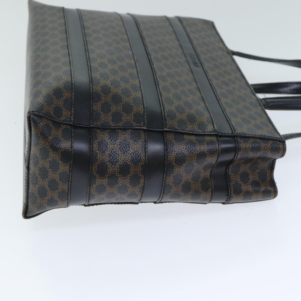CELINE Macadam Canvas Hand Bag Black Brown  80079