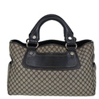 CELINE Macadam Canvas Hand Bag Black Beige  80080