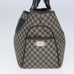 CELINE Macadam Canvas Hand Bag Black Beige  80080