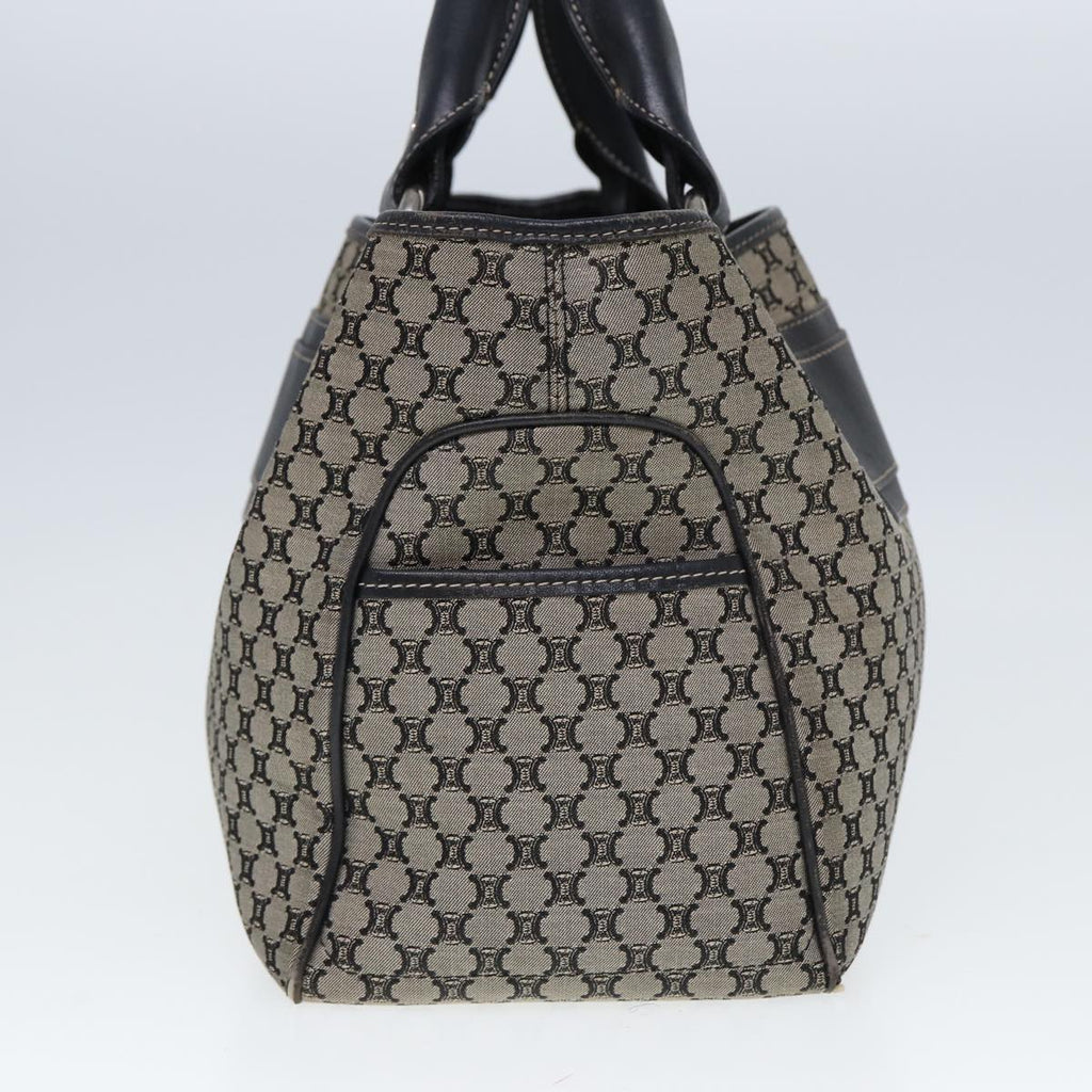 CELINE Macadam Canvas Hand Bag Black Beige  80080