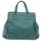 CELINE Hand Bag Leather 2way Turquoise Blue  80082