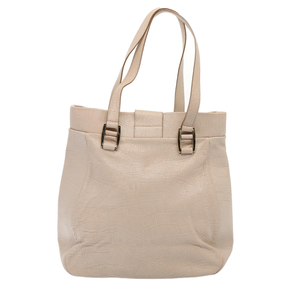 CELINE Shoulder Bag Leather Beige  80083