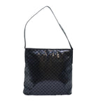 CELINE Macadam Canvas Enamel Shoulder Bag Black  80084