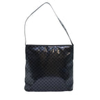 CELINE Macadam Canvas Enamel Shoulder Bag Black  80084