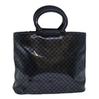 CELINE Macadam Canvas Hand Bag Enamel Black  80085