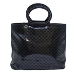 CELINE Macadam Canvas Hand Bag Enamel Black  80085