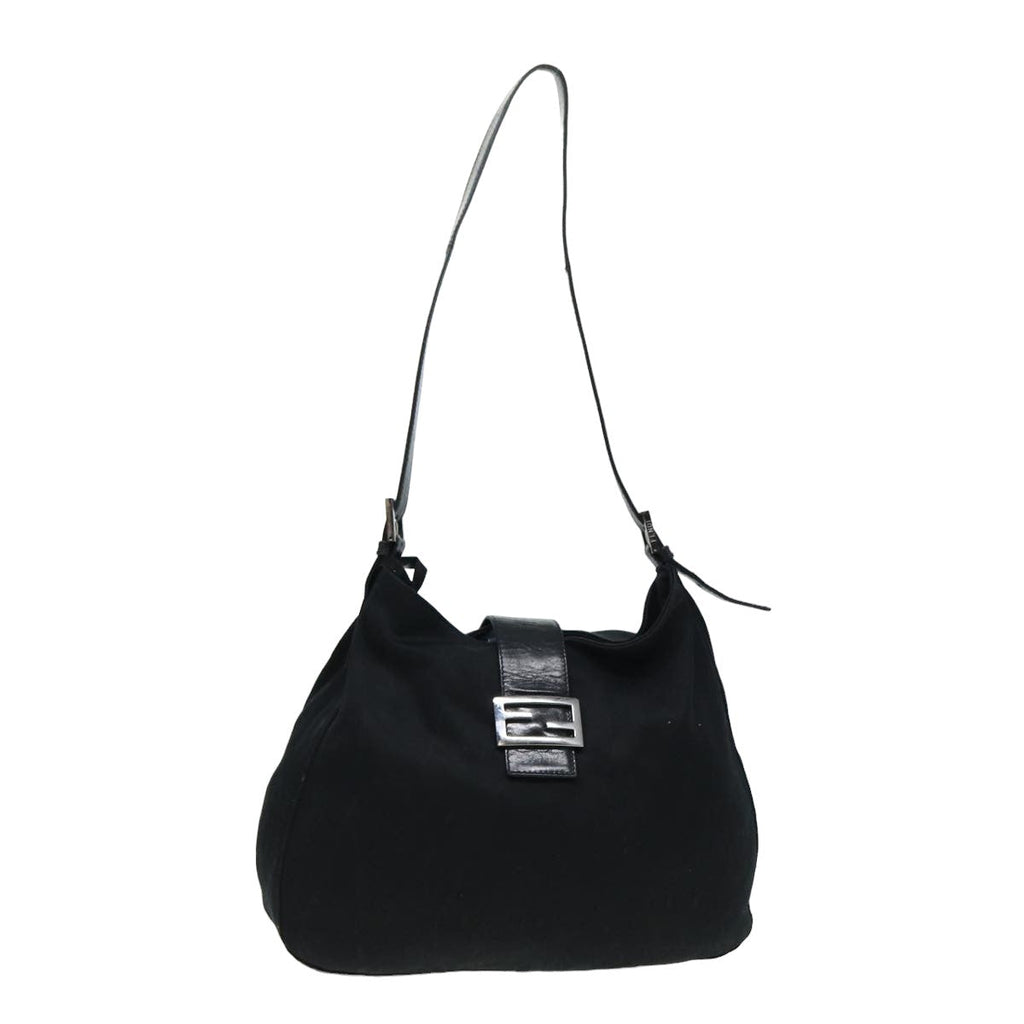 FENDI Mamma Baguette Shoulder Bag Nylon Black80088