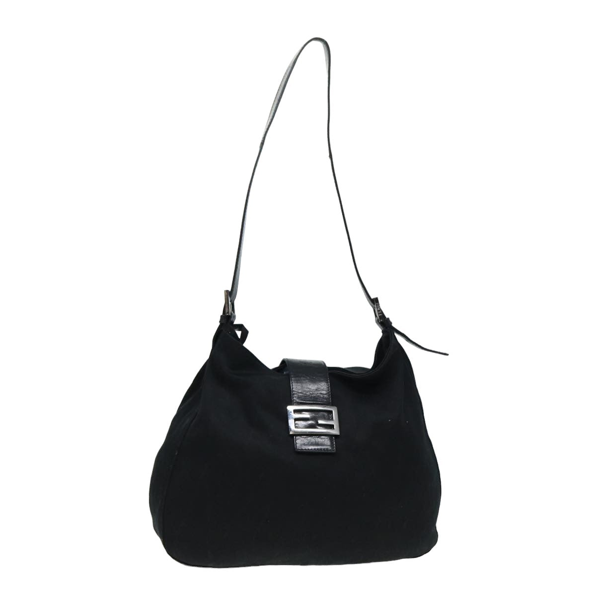 FENDI Mamma Baguette Shoulder Bag Nylon Black80088