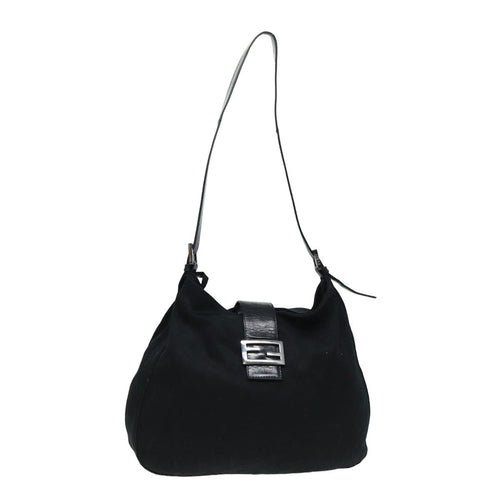 FENDI Mamma Baguette Shoulder Bag Nylon Black80088