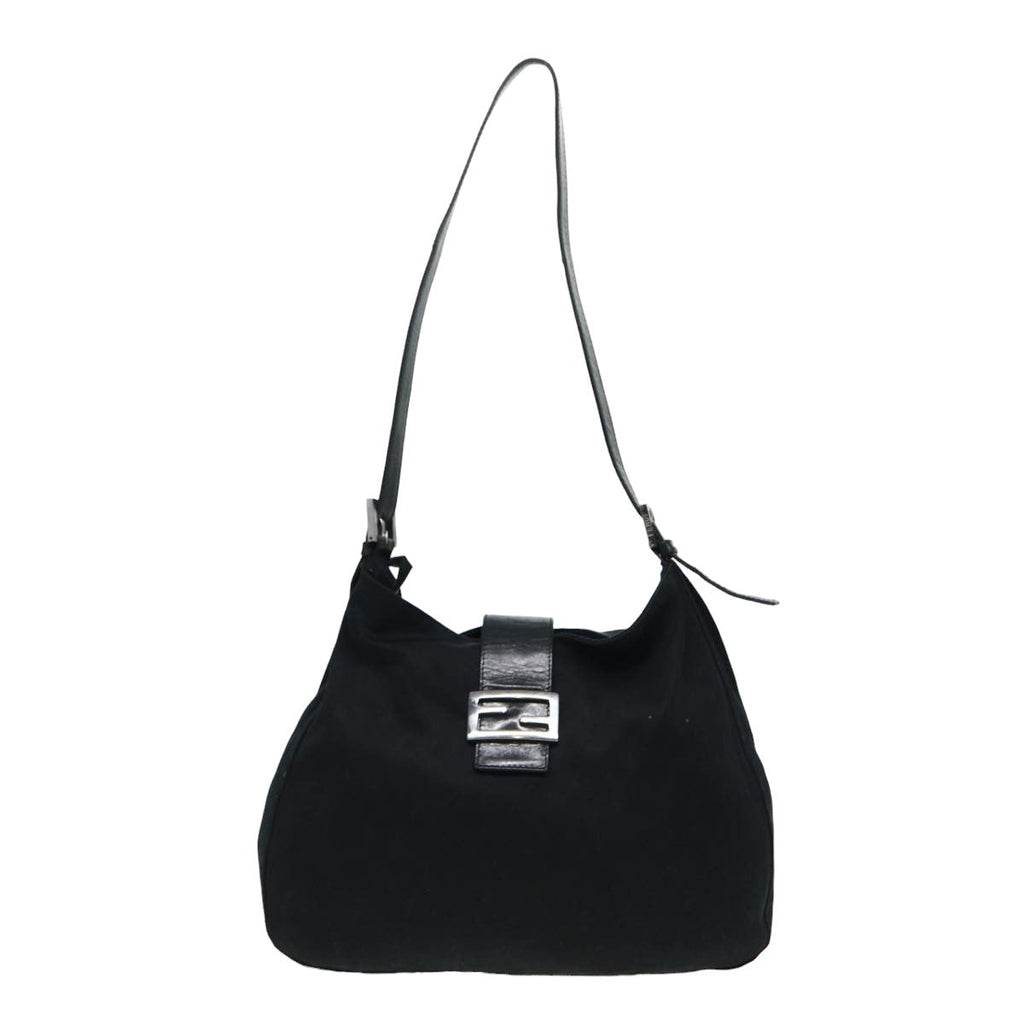 FENDI Mamma Baguette Shoulder Bag Nylon Black80088