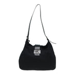 FENDI Mamma Baguette Shoulder Bag Nylon Black80088
