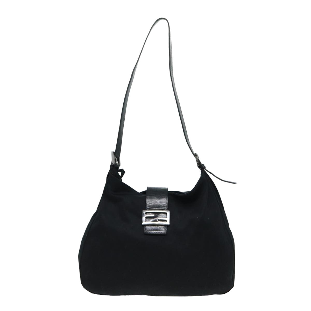 FENDI Mamma Baguette Shoulder Bag Nylon Black80088