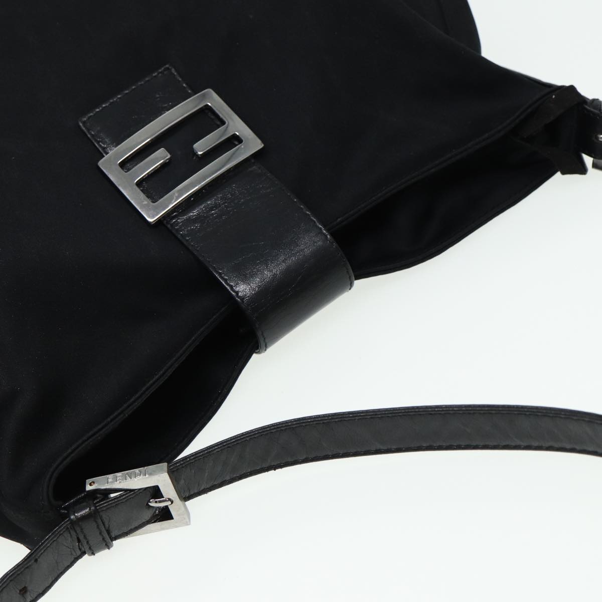 FENDI Mamma Baguette Shoulder Bag Nylon Black80088