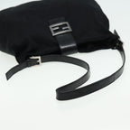 FENDI Mamma Baguette Shoulder Bag Nylon Black80088