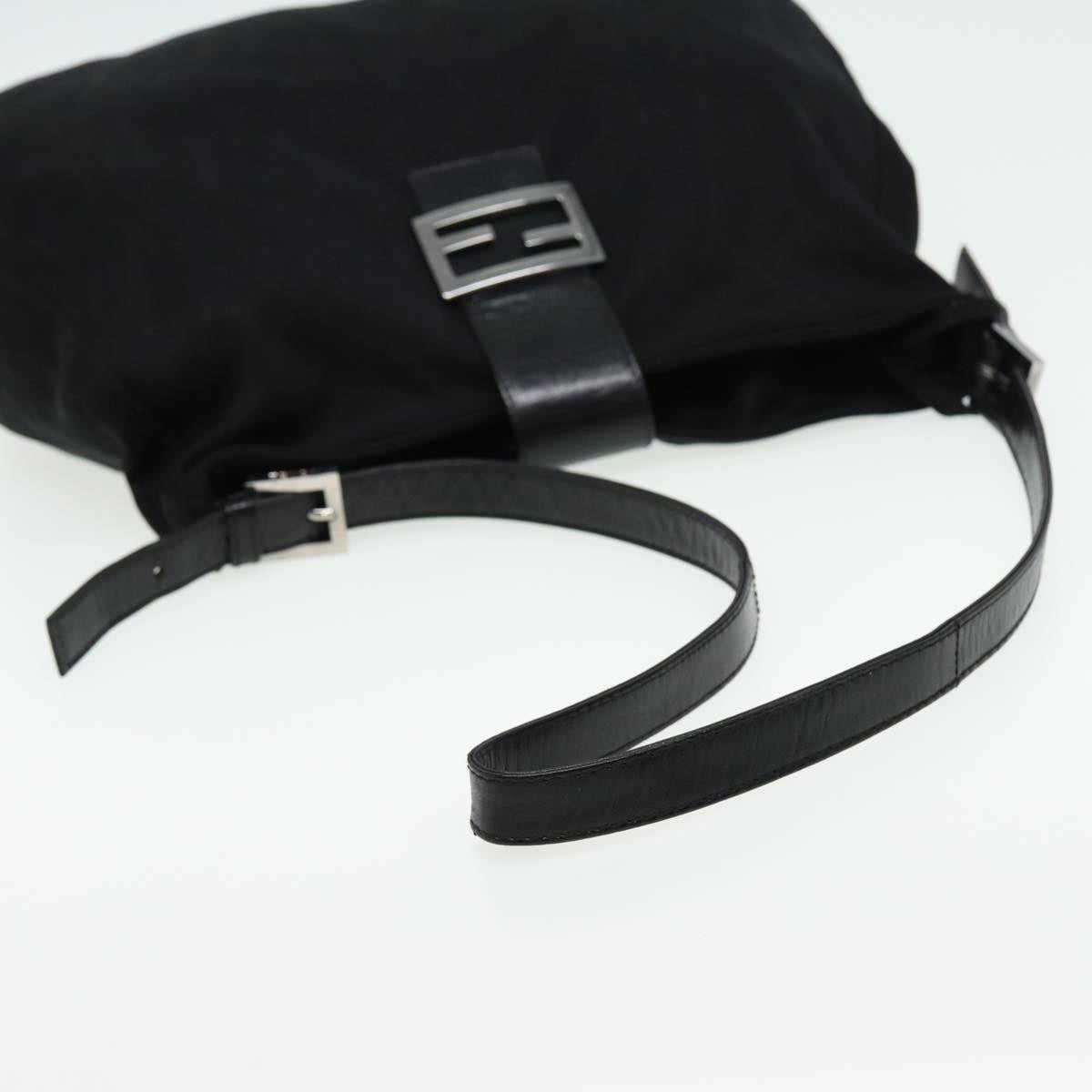 FENDI Mamma Baguette Shoulder Bag Nylon Black80088