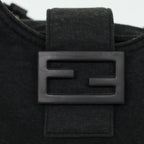 FENDI Mamma Baguette Shoulder Bag Nylon Gray80089