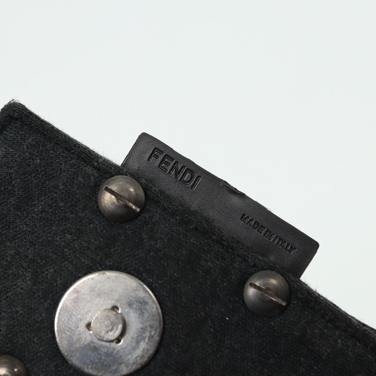 FENDI Mamma Baguette Shoulder Bag Nylon Gray80089