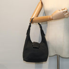 FENDI Mamma Baguette Shoulder Bag Nylon Gray80089