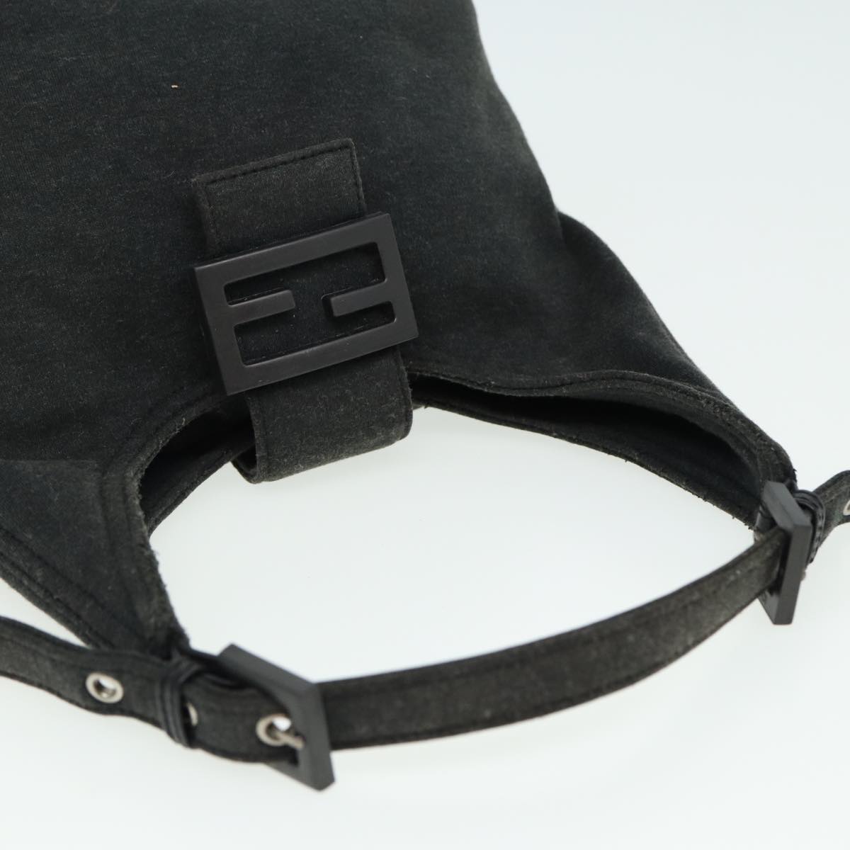 FENDI Mamma Baguette Shoulder Bag Nylon Gray80089