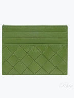 Bottega Veneta Intrecciato Leather Card Wallet Green