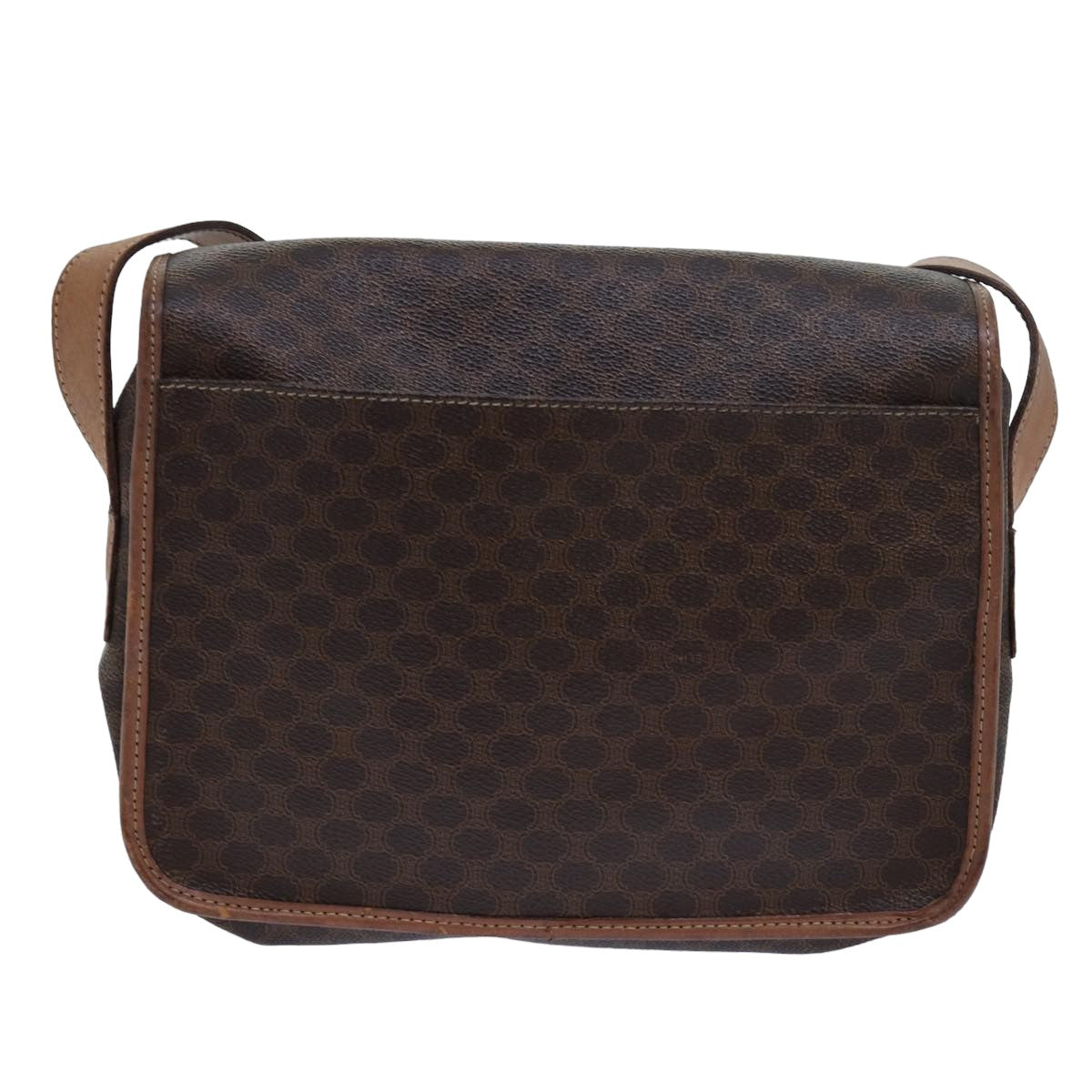 CELINE Macadam Canvas Shoulder Bag PVC Leather Beige  80231