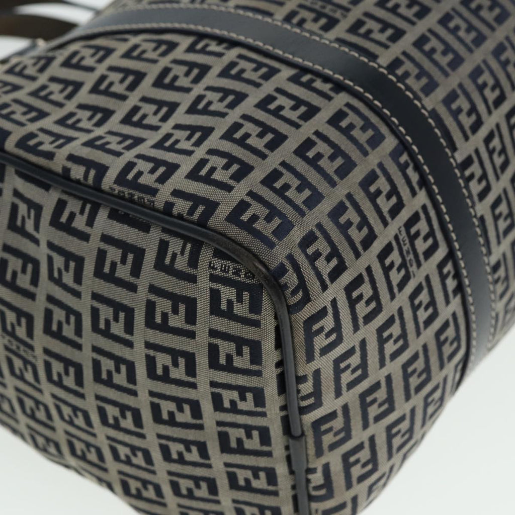 FENDI Zucchino Canvas Boston Bag Navy80243