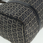 FENDI Zucchino Canvas Boston Bag Navy80243