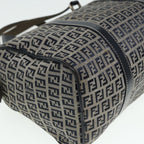 FENDI Zucchino Canvas Boston Bag Navy80243