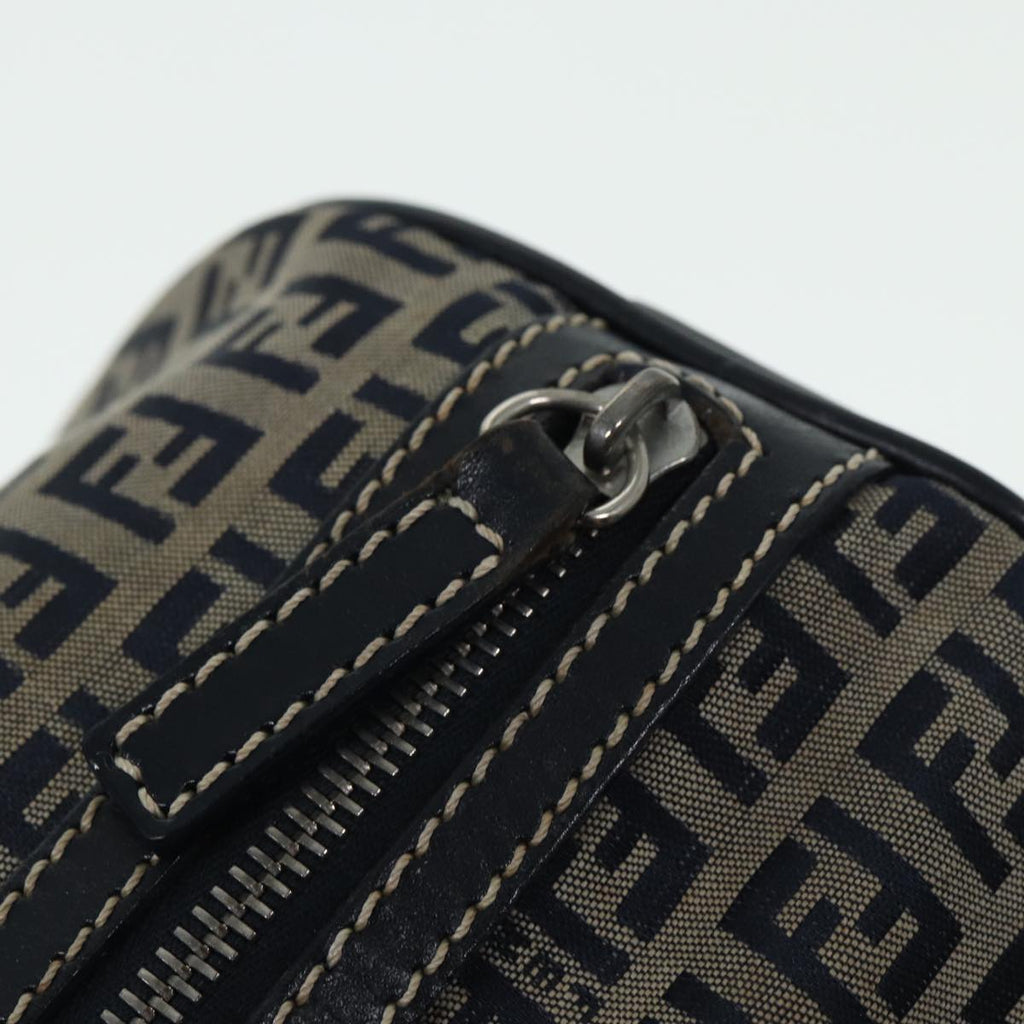 FENDI Zucchino Canvas Boston Bag Navy80243