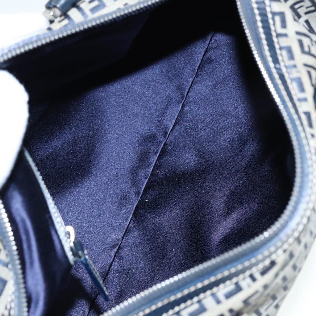FENDI Zucchino Canvas Boston Bag Navy80243