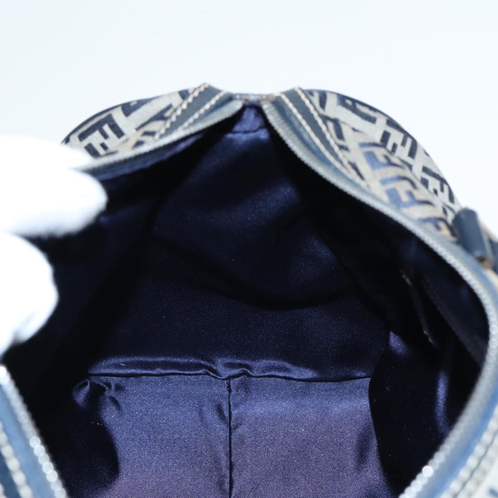 FENDI Zucchino Canvas Boston Bag Navy80243