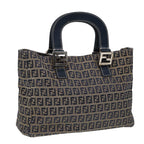 FENDI Zucchino Canvas Hand Bag Navy80244
