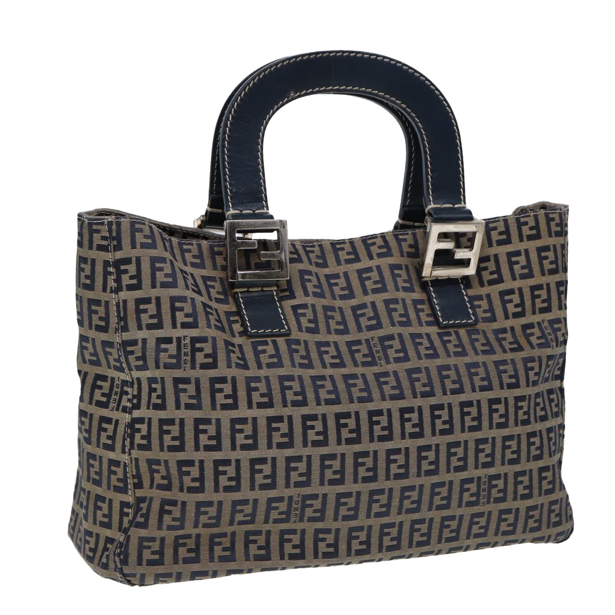 FENDI Zucchino Canvas Hand Bag Navy80244