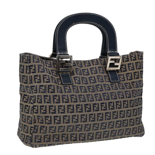 FENDI Zucchino Canvas Hand Bag Navy80244