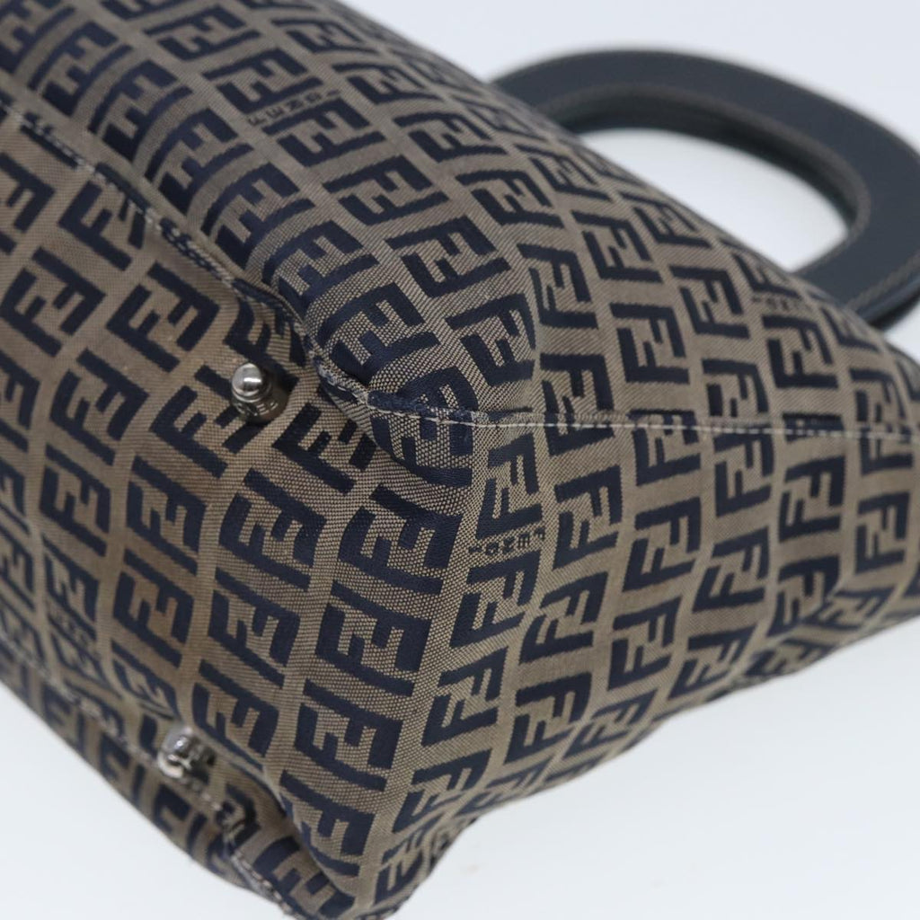 FENDI Zucchino Canvas Hand Bag Navy80244